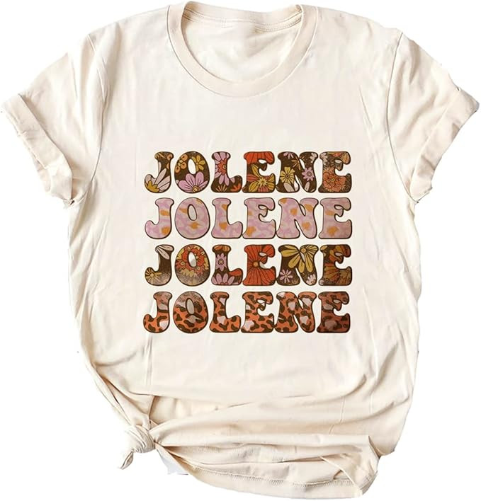 Yimoya Vintage Jolene T Shirt for Women Soft Floral Country Music Graphic Tees | Amazon (US)