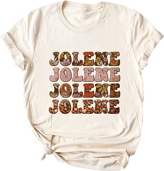 Yimoya Vintage Jolene T Shirt for Women Soft Floral Country Music Graphic Tees | Amazon (US)