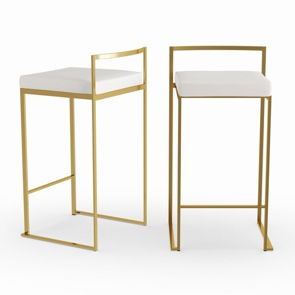 Oliver & James Krupa Gold Stackable Counter Stool (Set of 2) | Bed Bath & Beyond