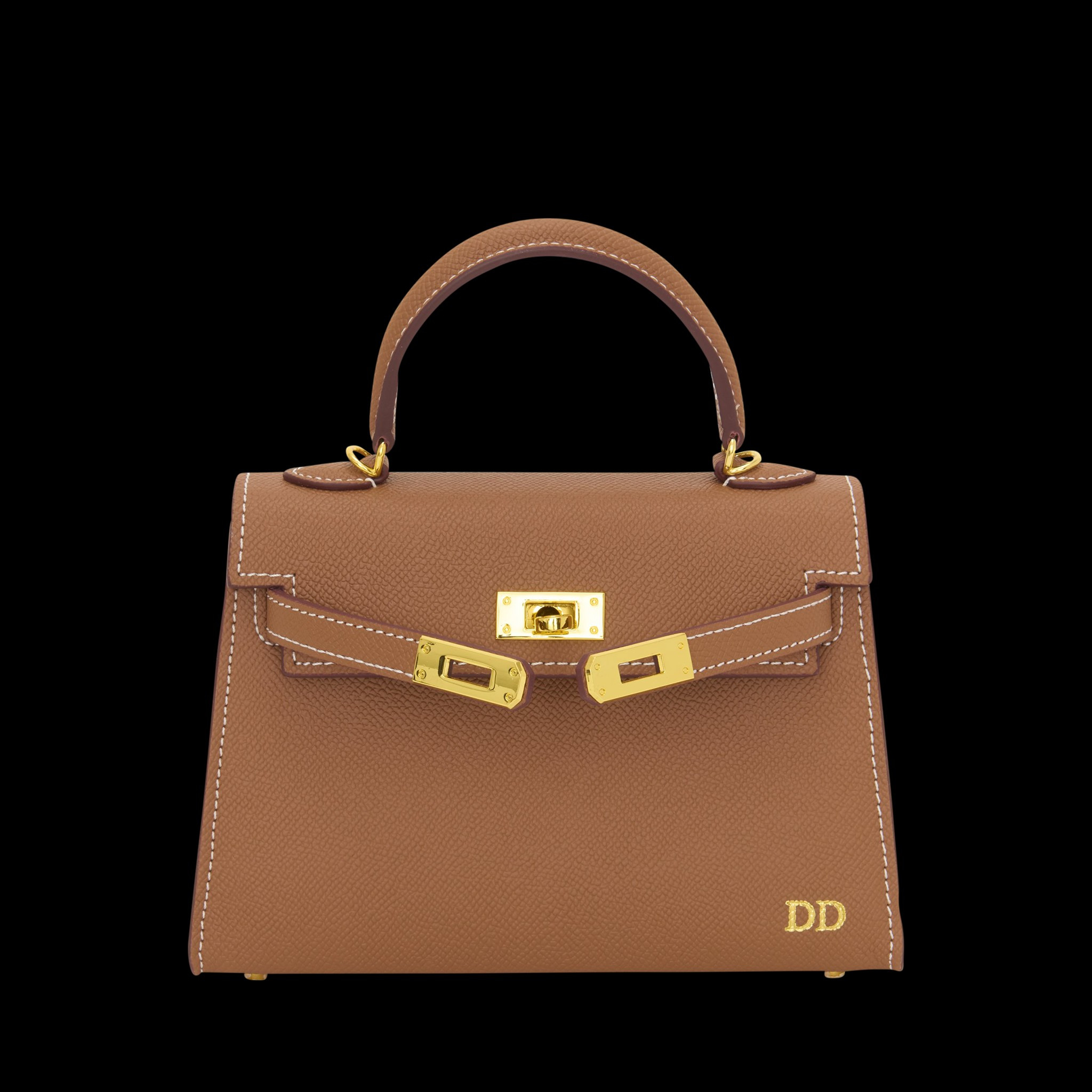 Lily & Bean Hettie Mini Bag - Tan with Initials with fabric Patterned | Lily and Bean