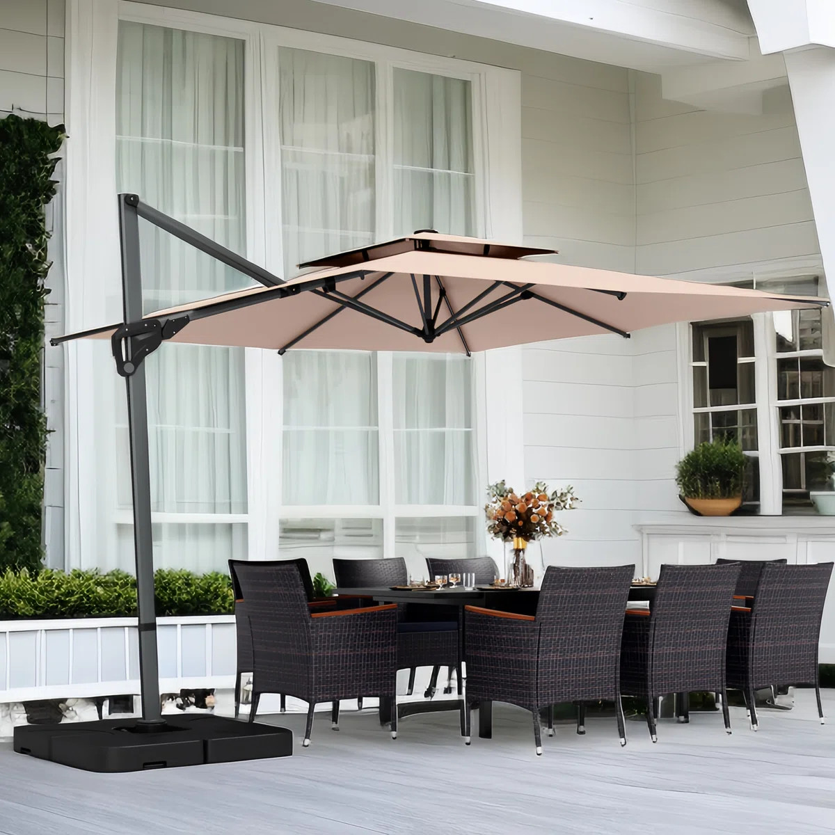 Argyri 120'' Cantilever Umbrella in Beige | Wayfair North America