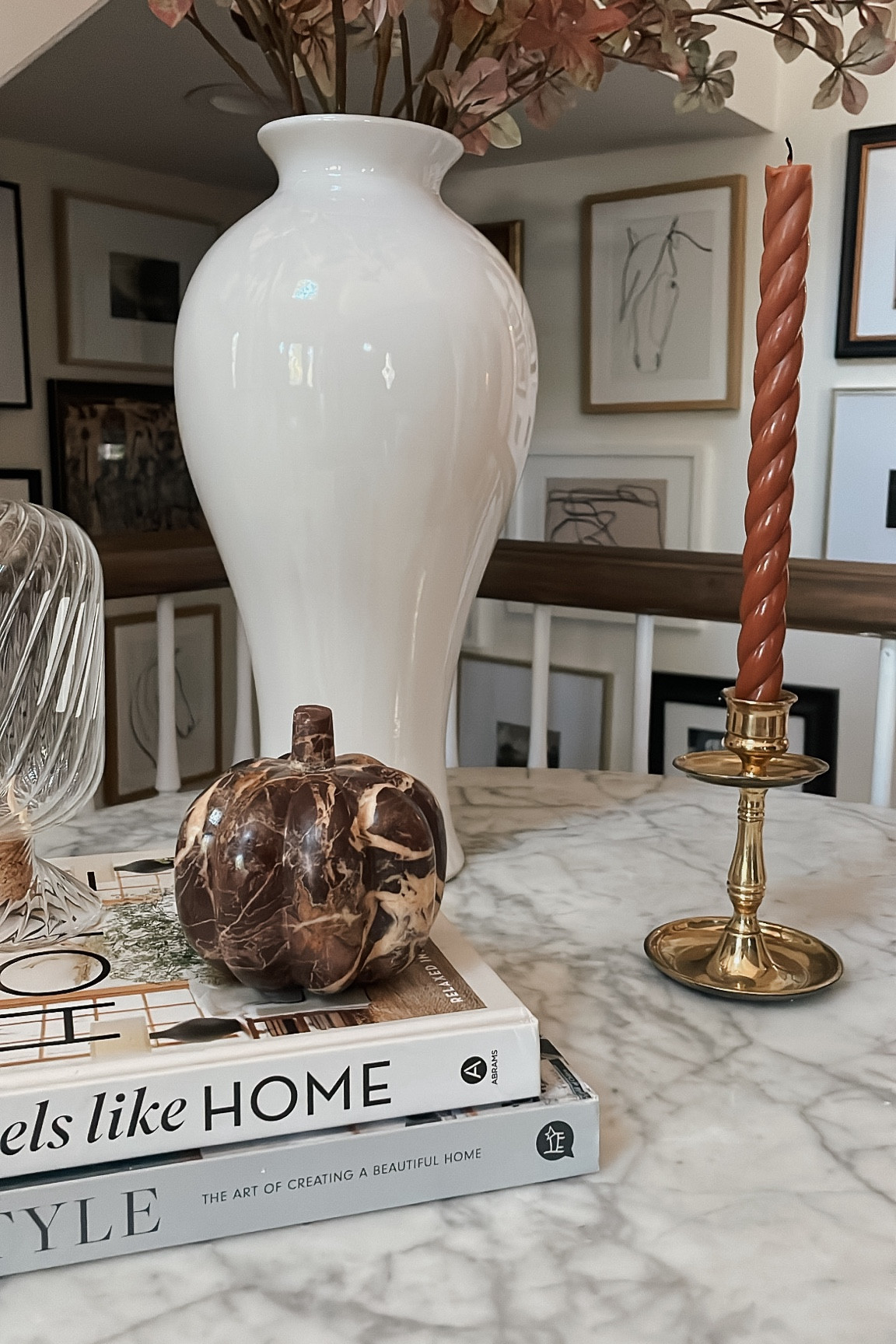 Fall decor. Pretty marble pumpkin on sale. 

#LTKFindsUnder50 #LTKHome #LTKSeasonal