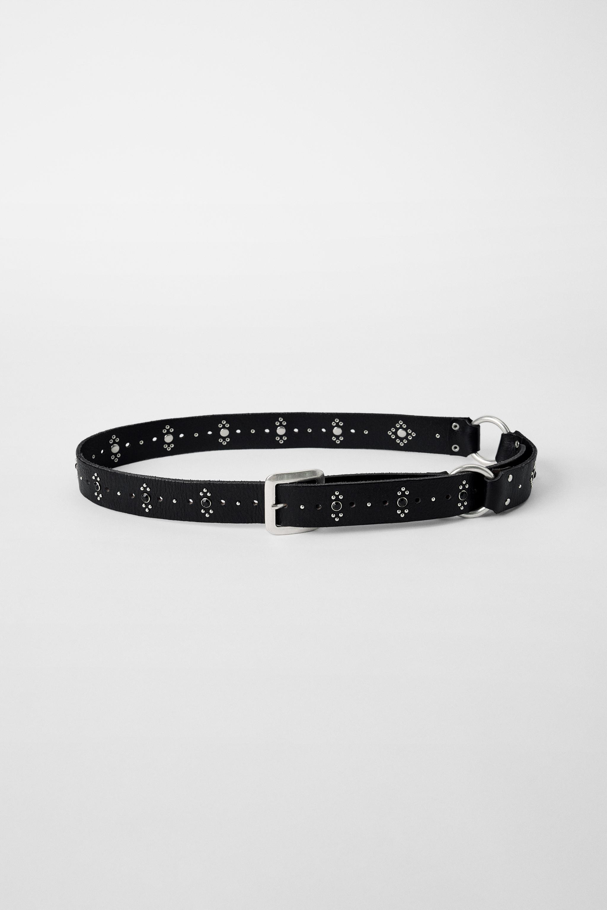 LEATHER BELT WITH EYELETS AND STUDS KATE MOSS X ZARA | Zara UK