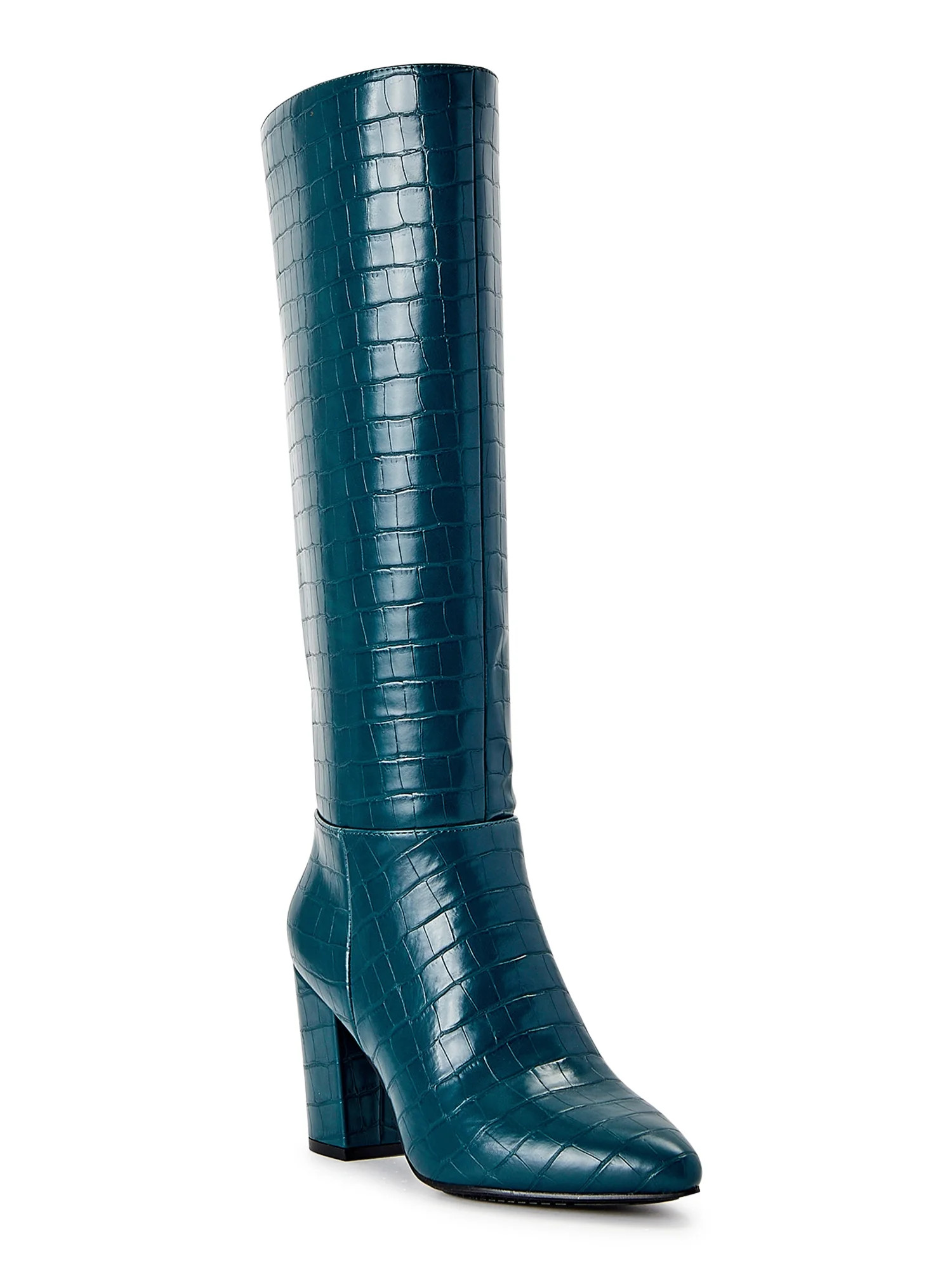 Scoop Women's Stove Pipe Knee High Croco Boots - Walmart.com | Walmart (US)