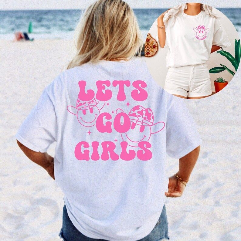 Lets Go Girls Retro Bachelorette Party Shirts Groovy Bachelorette Nashville Bachelorette Trendy A... | Etsy (US)
