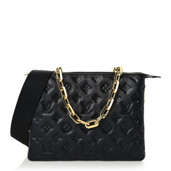 Lambskin Embossed Monogram Coussin PM Black | FASHIONPHILE (US)