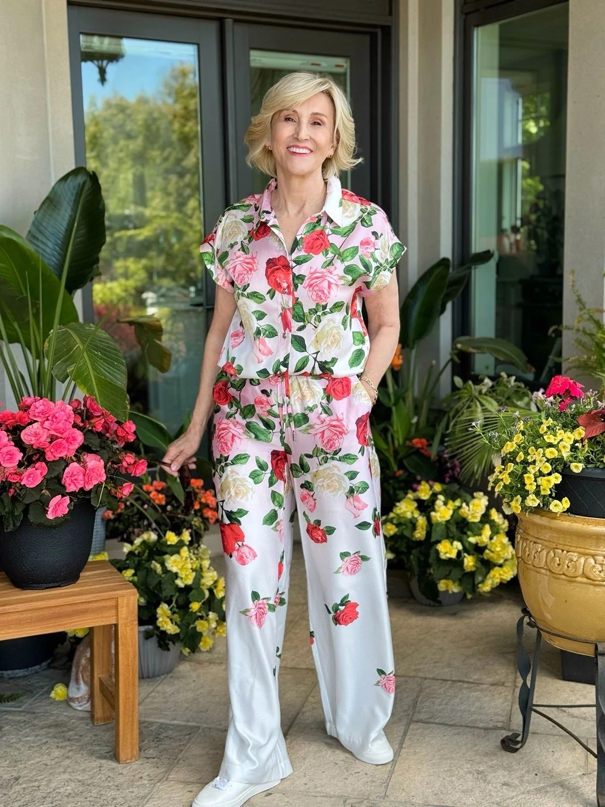 Matching sets have quickly become one of my favorite things to wear because they make getting dressed so easy! 🌸

I love how this floral top and pants set feels polished without sacrificing comfort, and adding white sneakers keeps the whole look casual enough for everyday wear.

#LTKOver40 #LTKSeasonal #LTKootd