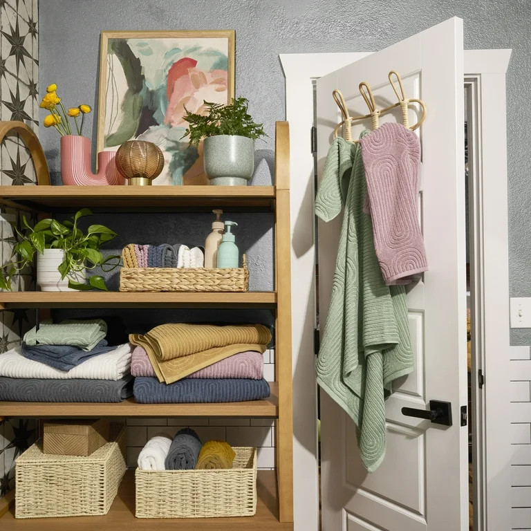 Beautiful Textured Wash Towel, 13" x 13", Amber Yellow by Drew Barrymore | Walmart (US)