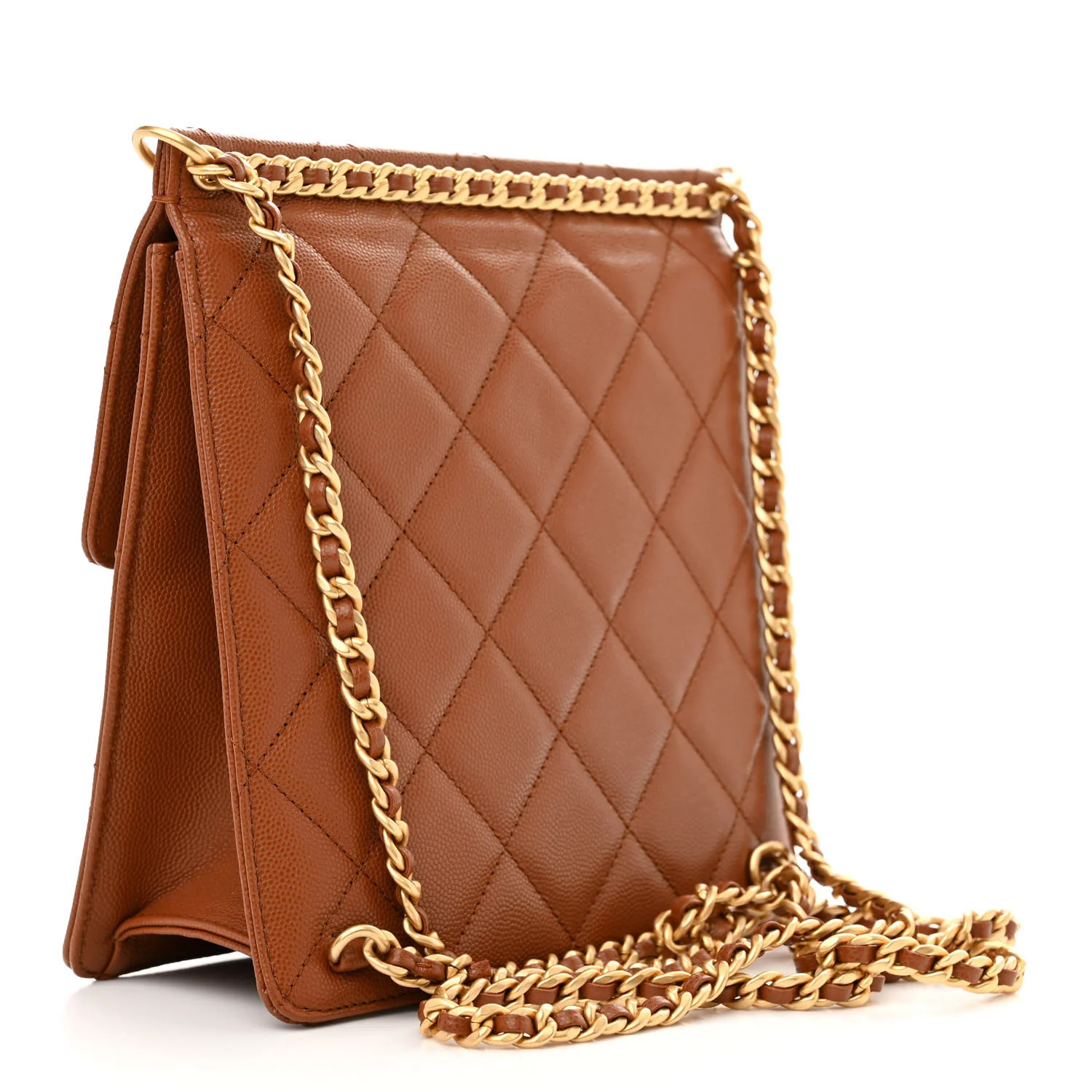 Caviar Quilted Multi Chain Backpack Light Brown | FASHIONPHILE (US)