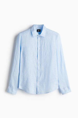 H & M - Slim Fit Linen shirt - Blue | H&M (UK, MY, IN, SG, PH, TW, HK)