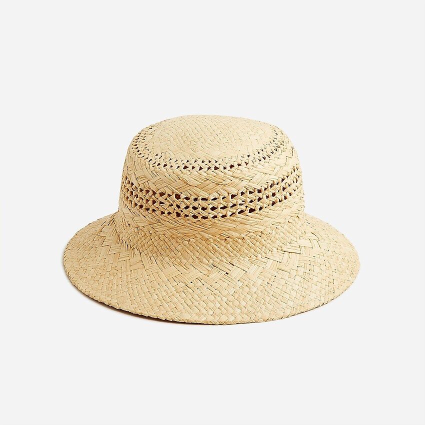 Open-weave straw bucket hat | J.Crew US