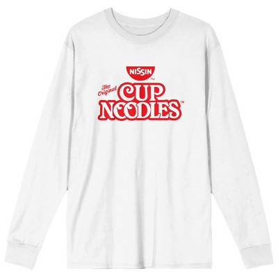 Nissin Cup Noodles The Original Cup Noodles Logo Crew Neck Long Sleeve White Adult Tee-Small | Target