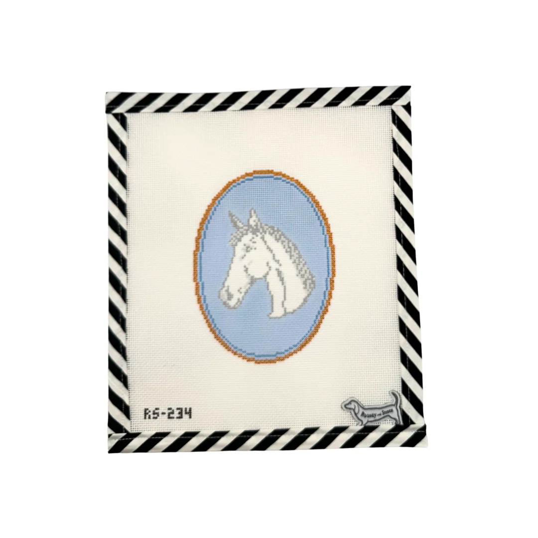 The Horse Cameo | Atlantic Blue Canvas