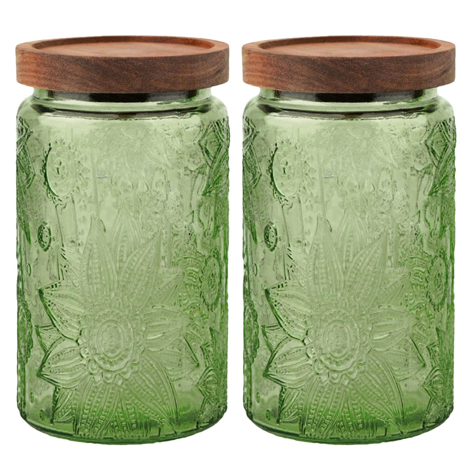 Glass Jar with Lid, Vintage Glass Storage Jars with Airtight Lid Coffee Canister Sugar Container ... | Amazon (US)