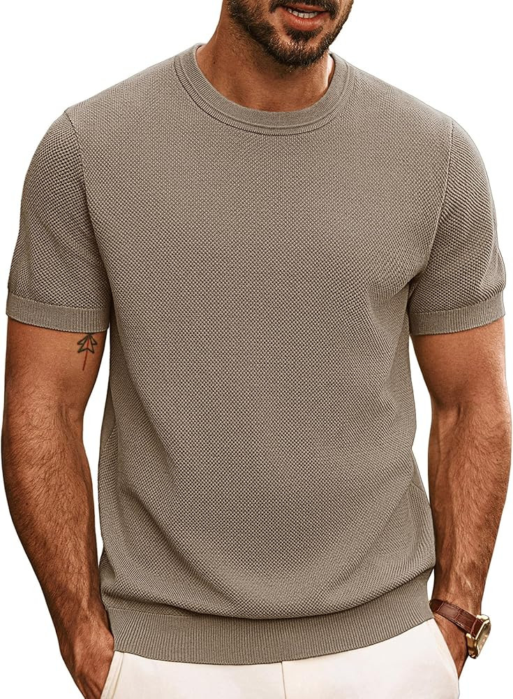PJ PAUL JONES Mens Casual T-Shirts Classic Short Sleeve Knit Tees Crewneck Solid Tee Shirts | Amazon (US)