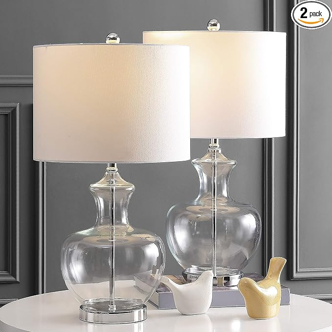 SAFAVIEH Lighting Collection Bilsor Clear/ Chrome 25-inch Bedroom Living Room Home Office Desk Ni... | Amazon (US)