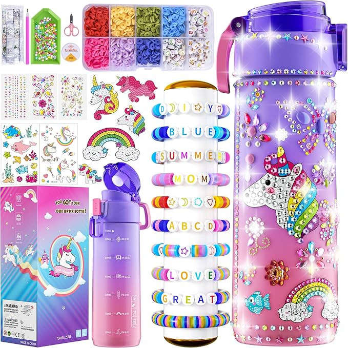 Gifts for Girls 4-12, Decorate Your Own Water Bottle Kits for Girls, Unicorn Diamond Painting Toy... | Amazon (US)