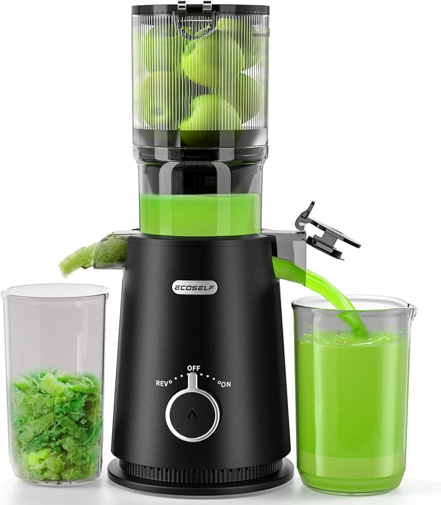 Juicer Machines, ECOSELF Cold Press Juicer with 4.35" Large Feed Chute Fit Whole Fruits and Veget... | Amazon (US)