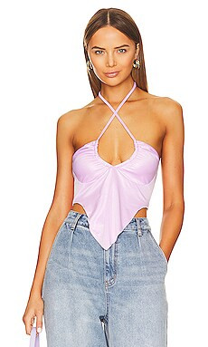 superdown Devon Halter Top in Metallic Lavender from Revolve.com | Revolve Clothing (Global)