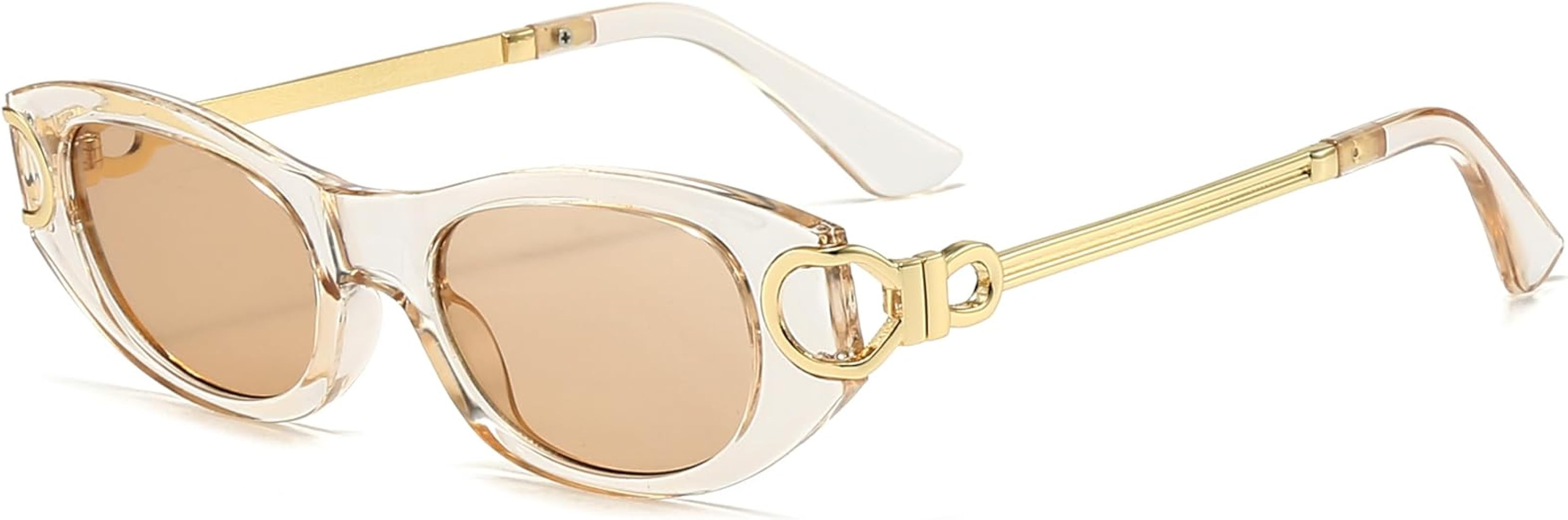 Amazon.com: AIEYEZO Retro Oval Sunglasses for Women 90s-Style Classic Oval Frame Sun Glasses Fash... | Amazon (US)
