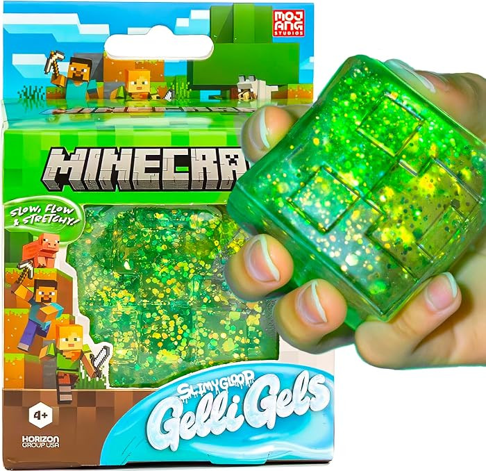 Minecraft SLIMYGLOOP\u00ae Gelli Gels Creeper, Green Slow-Flow Glitter Squishy Sensory Toy, Squee... | Amazon (US)
