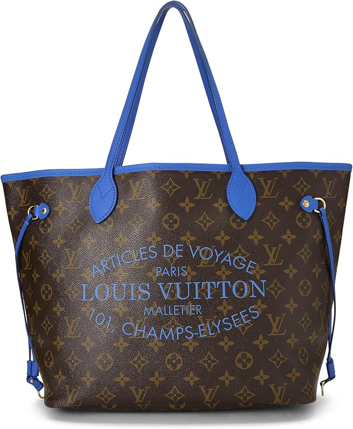 Amazon.com: Louis Vuitton, Pre-loved Blue Monogram Canvas Ikat Flower Neverfull MM, Blue : Amazon... | Amazon (US)