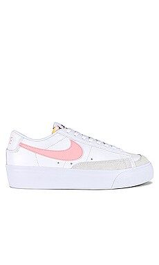 Nike Blazer Low Platform Sneaker in White, Pink Glaze & Summit White from Revolve.com | Revolve Clothing (Global)