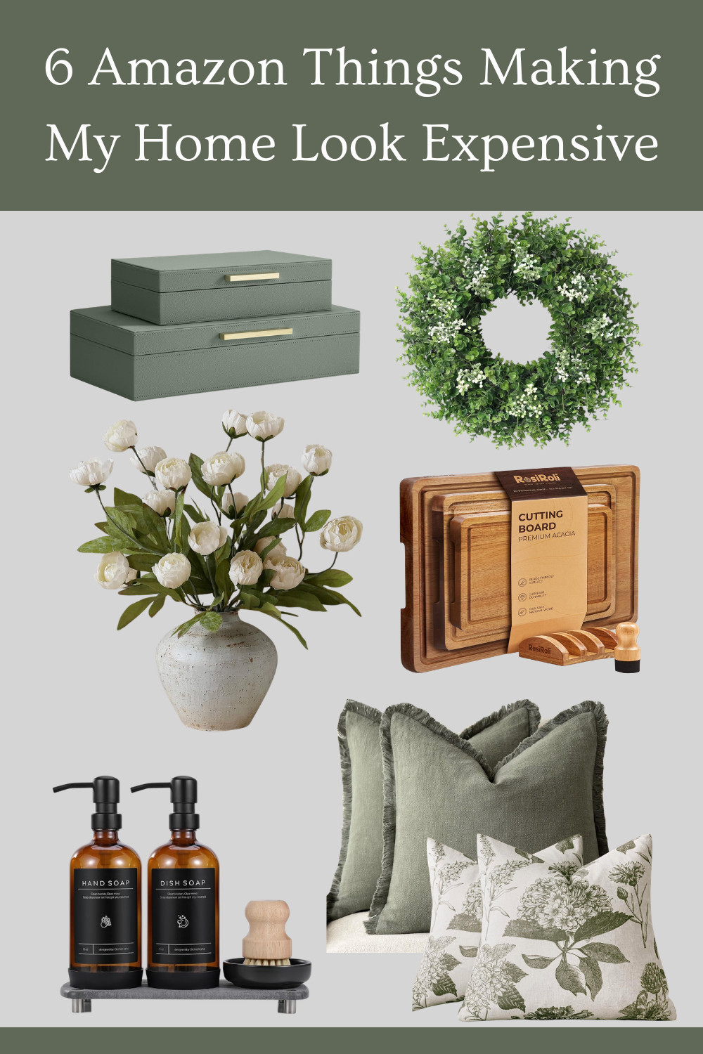 Amazon home finds making my house look WAY more expensive 👏✨

These are some of my favorite affordable upgrades that instantly make a space feel more elevated—pretty faux florals, designer-looking pillows, chic countertop essentials, gorgeous cutting boards, and decor that looks so much more expensive than it is 🤍🌿

Shop all my favorite elevated Amazon home finds here ✨


#LTKHome #LTKFinds #LTKSaleAlert #AmazonFinds #AmazonHome #HomeDecor #NeutralHome #CozyHome #AffordableLuxury #HomeInspo #DecorFinds #InteriorInspo #ModernOrganic #AmazonFavorites #HomeRefresh 

 