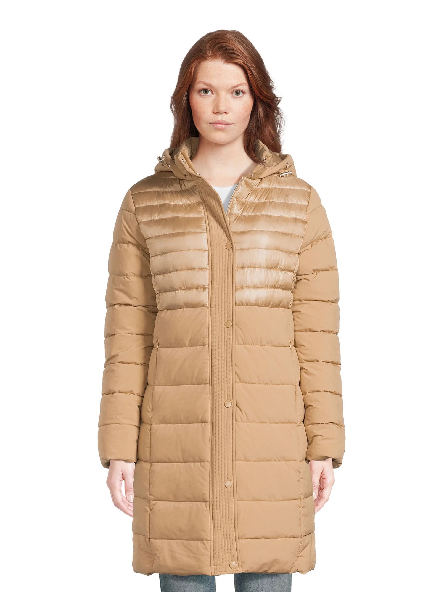 Big Chill Women's Down Blend Long Tech Stretch Jacket with Hood - Walmart.com | Walmart (US)