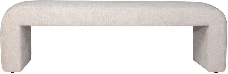 Sophia Modern Luxury Curved Upholstered Jacquard Large Bench In Natural | 1stopbedrooms