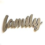 Wood Family Cutout Sign Made of Birch Plywood Stained Gray. Entryway Table Decor | Amazon (US)