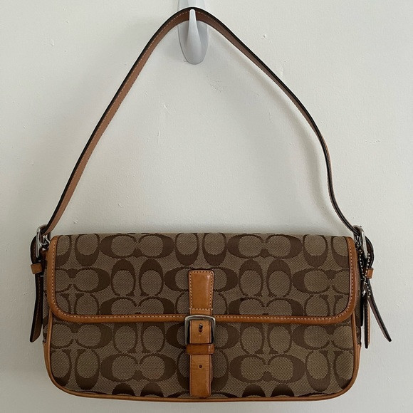 Authentic Coach Monogram Shoulder Bag Brown Hamptons | Poshmark