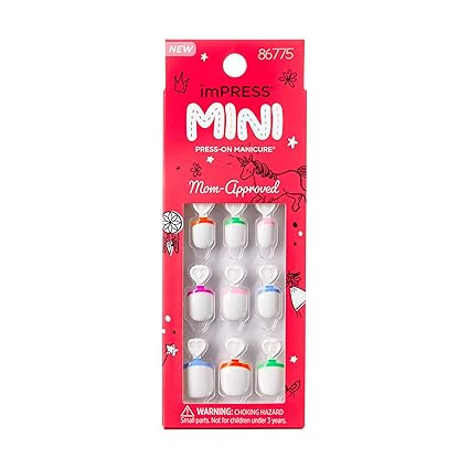 KISS imPRESS Mini Press-On Nails Manicure for Kids - 'French Pop' - Beginner Nail Art Set with Na... | Amazon (US)