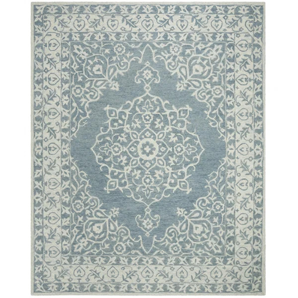 Burhardt Hand-Tufted Wool Blue Area Rug | Wayfair Professional