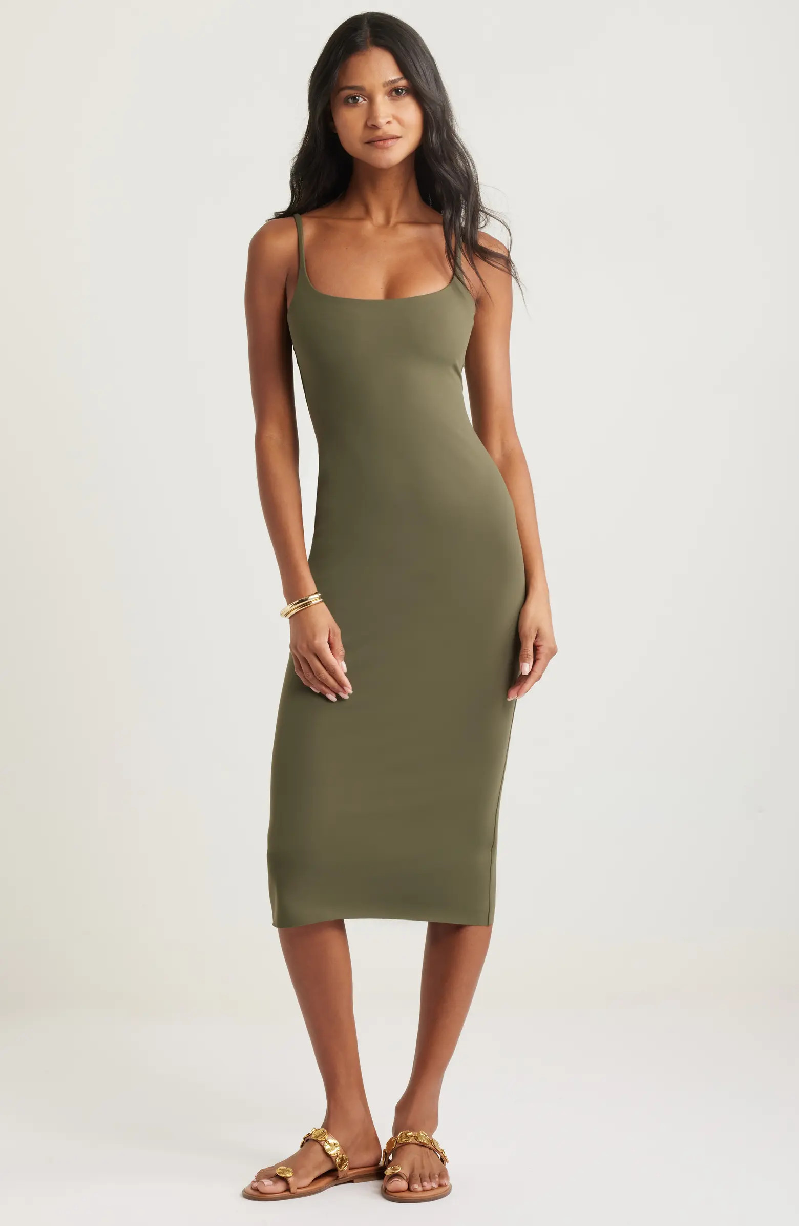 Smooth Edit Strappy Midi Slipdress | Nordstrom