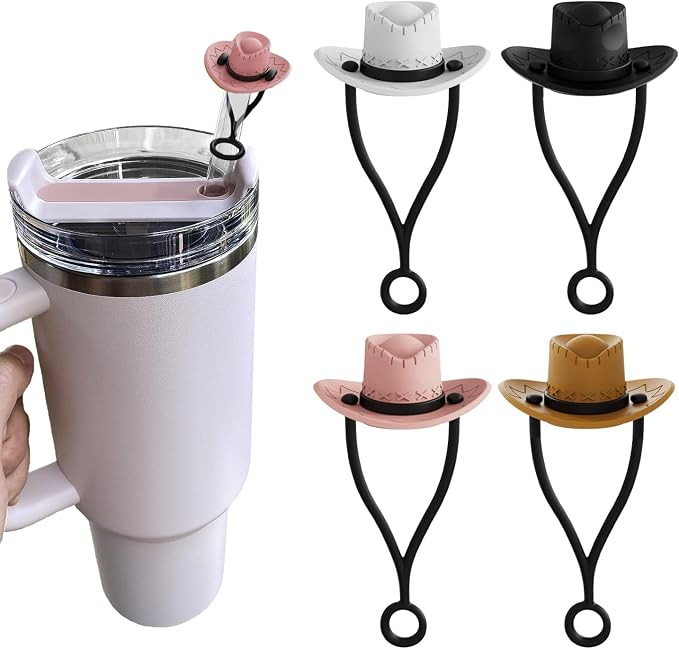 4PCS Stanley Straw Cover, Cowgirl Hat Cowboy Hat Straw Cover for Stanley Cup 20 30 40 oz, Simple ... | Amazon (CA)