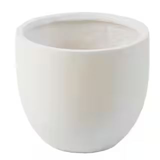 LuxenHome 17.2 in. H Round Tapered White MgO Composite Planter Pot WH035-W - The Home Depot | The Home Depot
