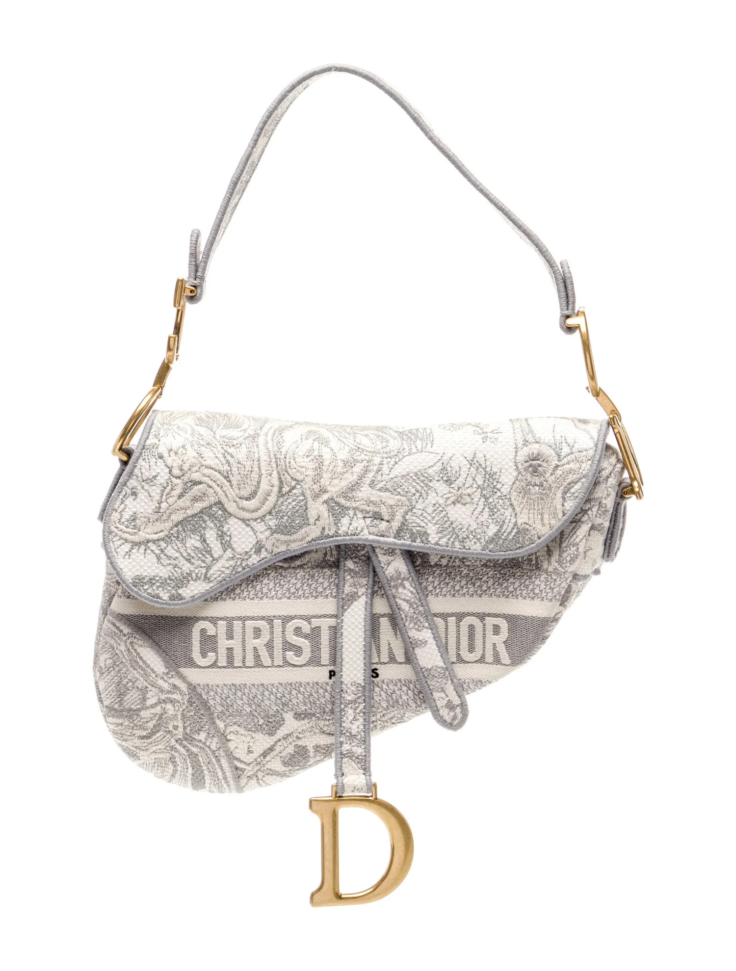 Christian Dior Canvas Saddle - White Shoulder Bags, Handbags - CHR552641 | The RealReal | The RealReal