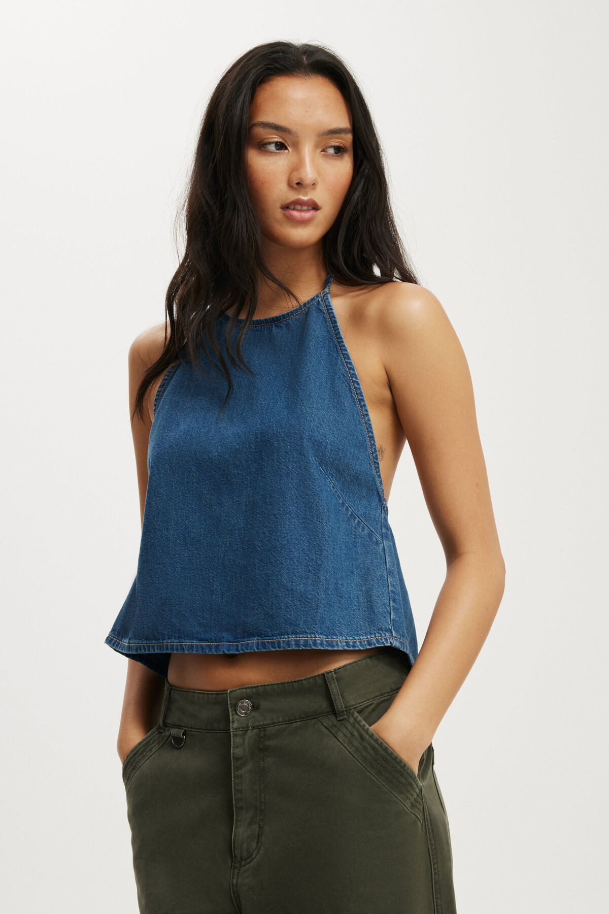 Ali Denim Halter Top | Cotton On (US)