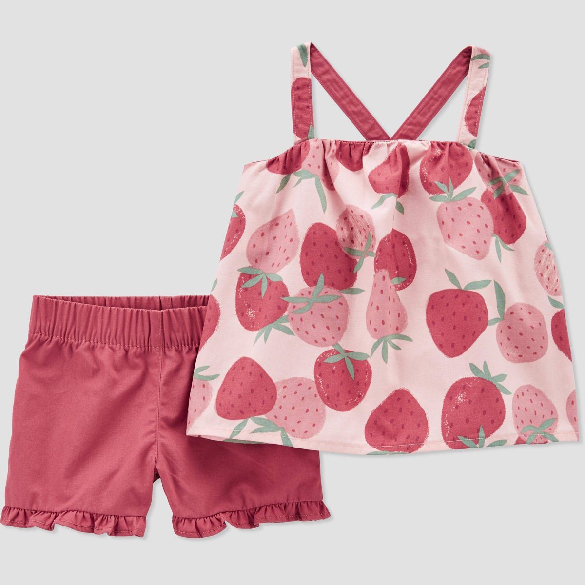 Carter's Just One You®️ Baby Girls' Strawberry Top & Bottom Set - Pink | Target