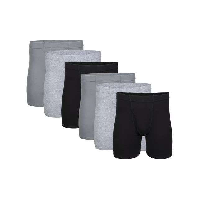 George Men's Covered Waistband Regular Leg Boxer Briefs, 6-Pack | Walmart (US)