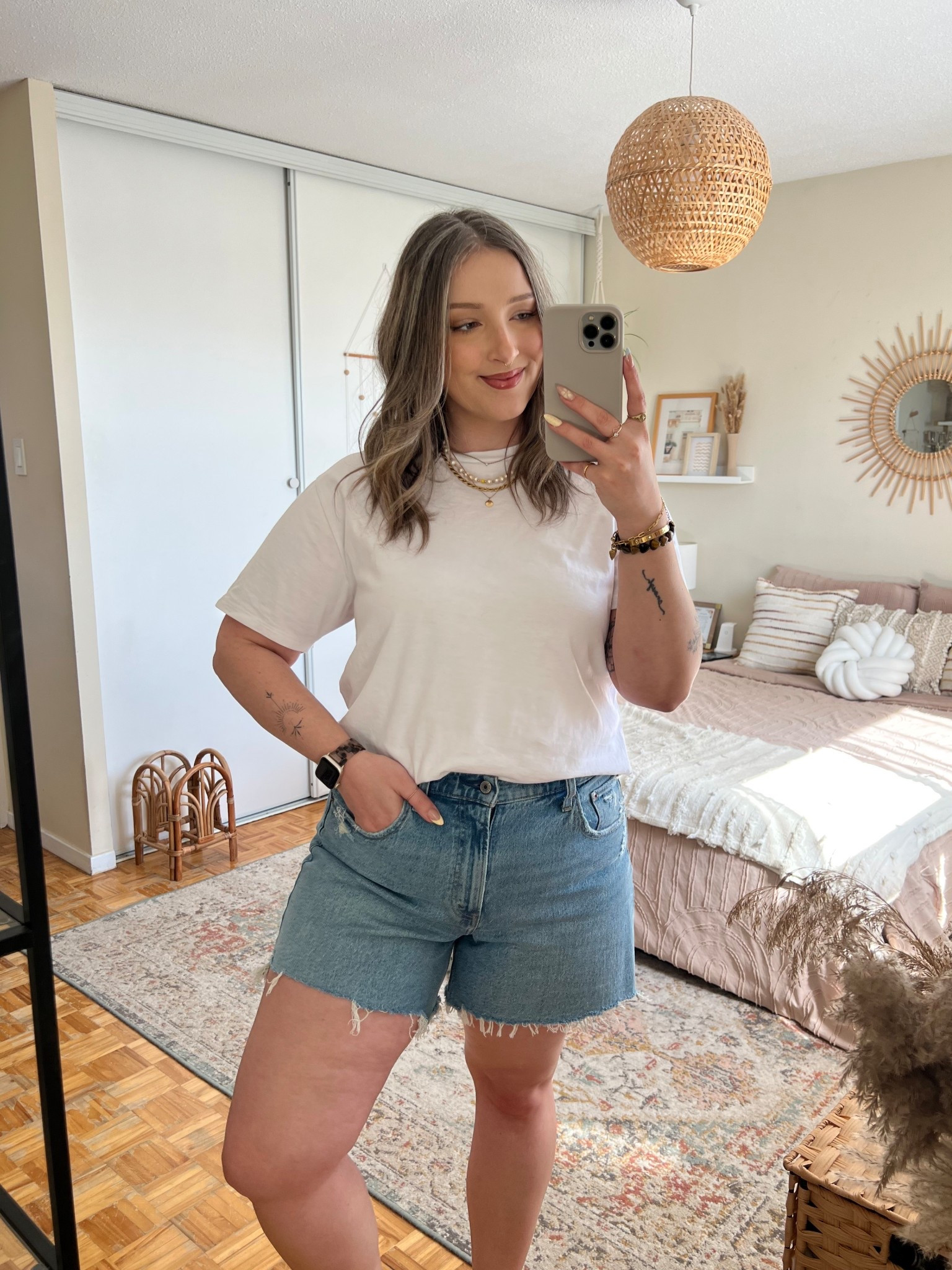 The perfect denim shorts for summer are part of Abercrombie’s BOGO 50% off sale! They have a 5 inch inseam so you’re covered, but the loose fit around the legs keeps them feeling current. Wearing size 32, I’d size up if between! Wearing L in the tee


#LTKsummer #LTKsale #LTKmidsize