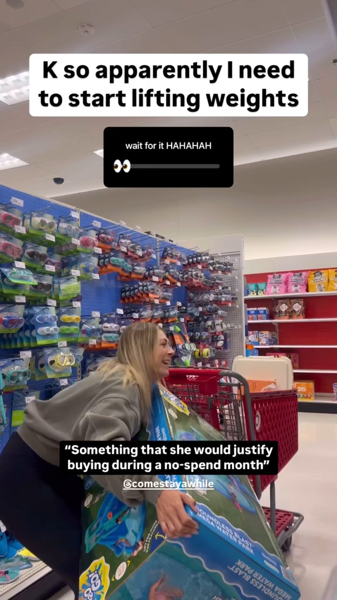 K so apparently I need to start lifting weights @comestayawhile “Something that she would justify buying during a no-spend month”