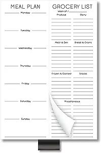 Evercio Meal Plan & Grocery List Magnetic Notepad for Refrigerator | For Shopping Lists Planner O... | Amazon (US)
