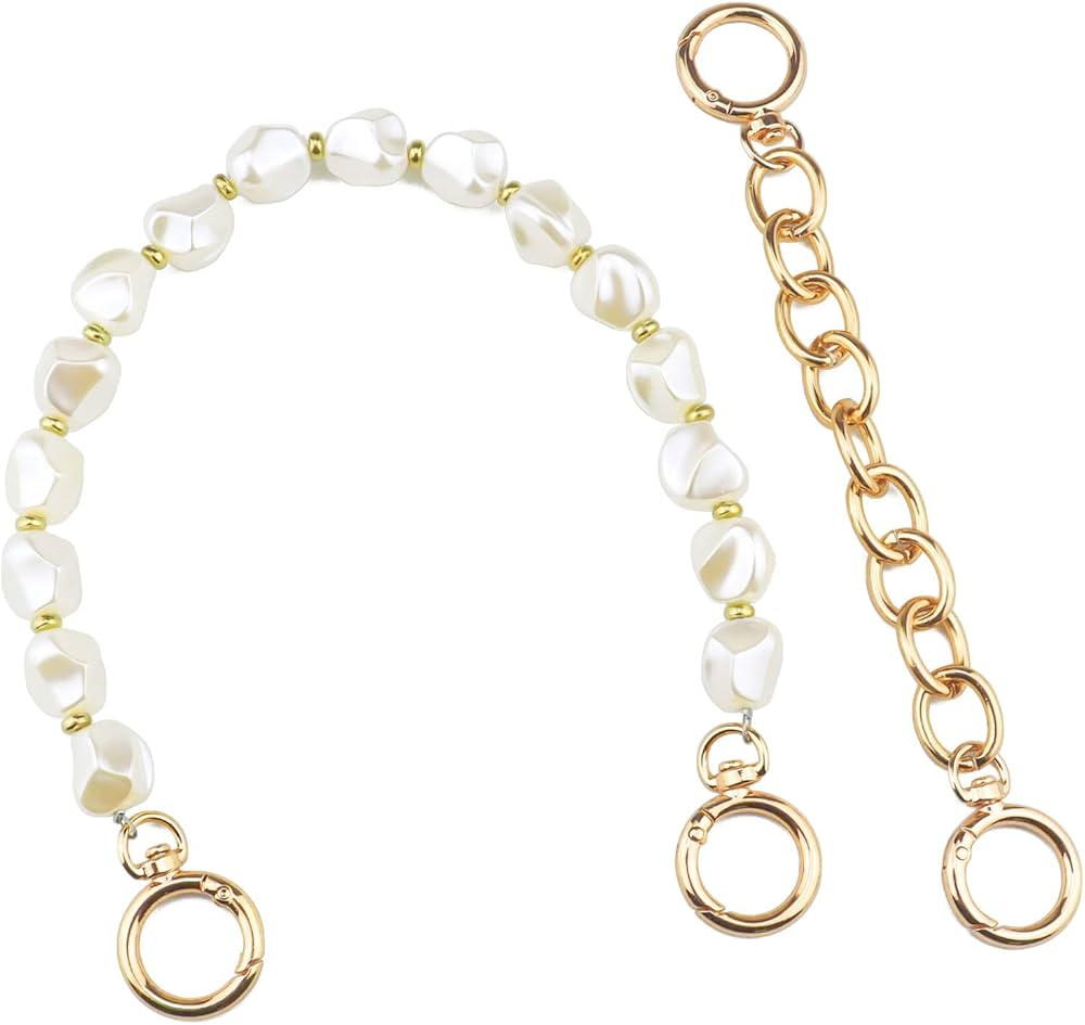 Beaulegan Unique Pearl Purse Chain Handles - Short Strap Replacement for Handbag Set of 2, 15.7 &... | Amazon (US)
