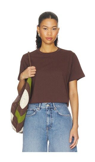 Sold Out NYC The Cropped Perfect Tee in Chocolate. Size S | Revolve Clothing (Global)