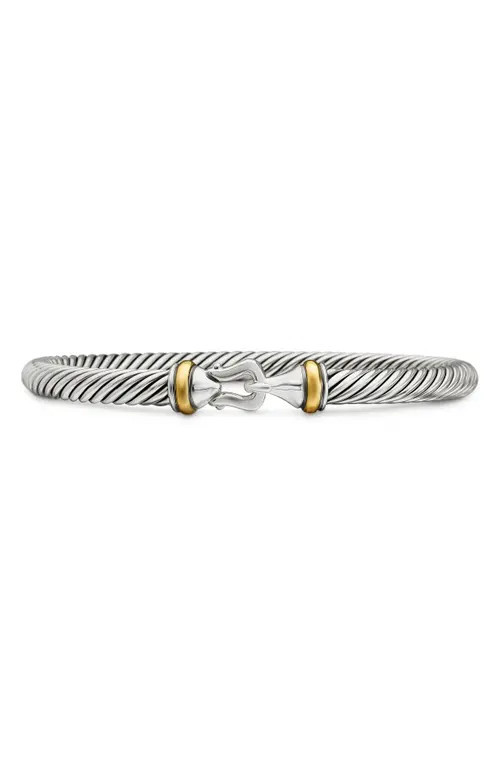 David Yurman Cable Classic Buckle Bracelet with 18K Gold, 5mm in Two Tone at Nordstrom, Size Small | Nordstrom