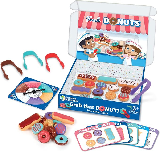Learning Resources Grab That Donut!, 39 Pieces, Ages 3+,Fine Motor Game, Toddler Learning Toys,T... | Amazon (US)