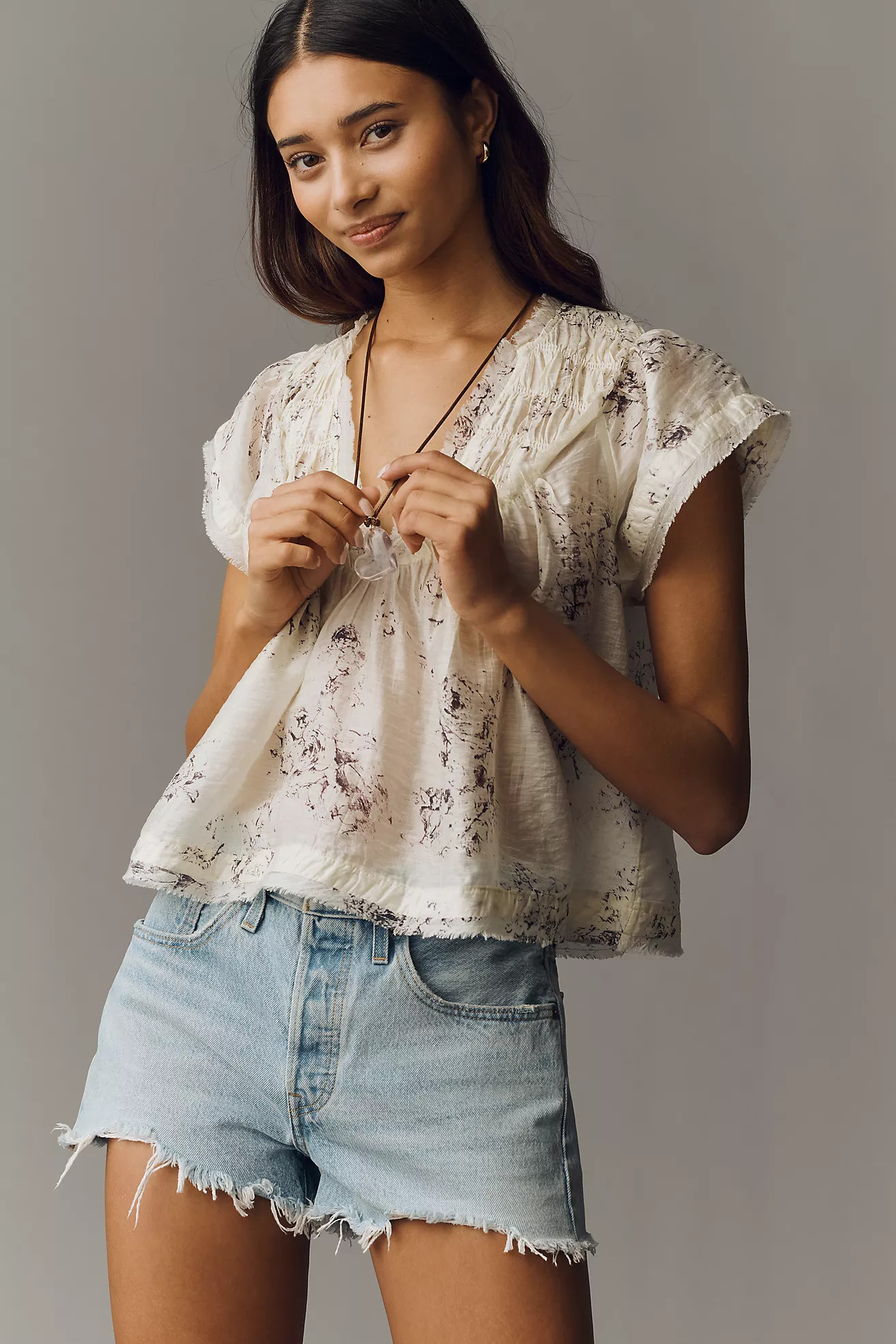 By Anthropologie Smocked Yoke Blouse | Anthropologie (US)