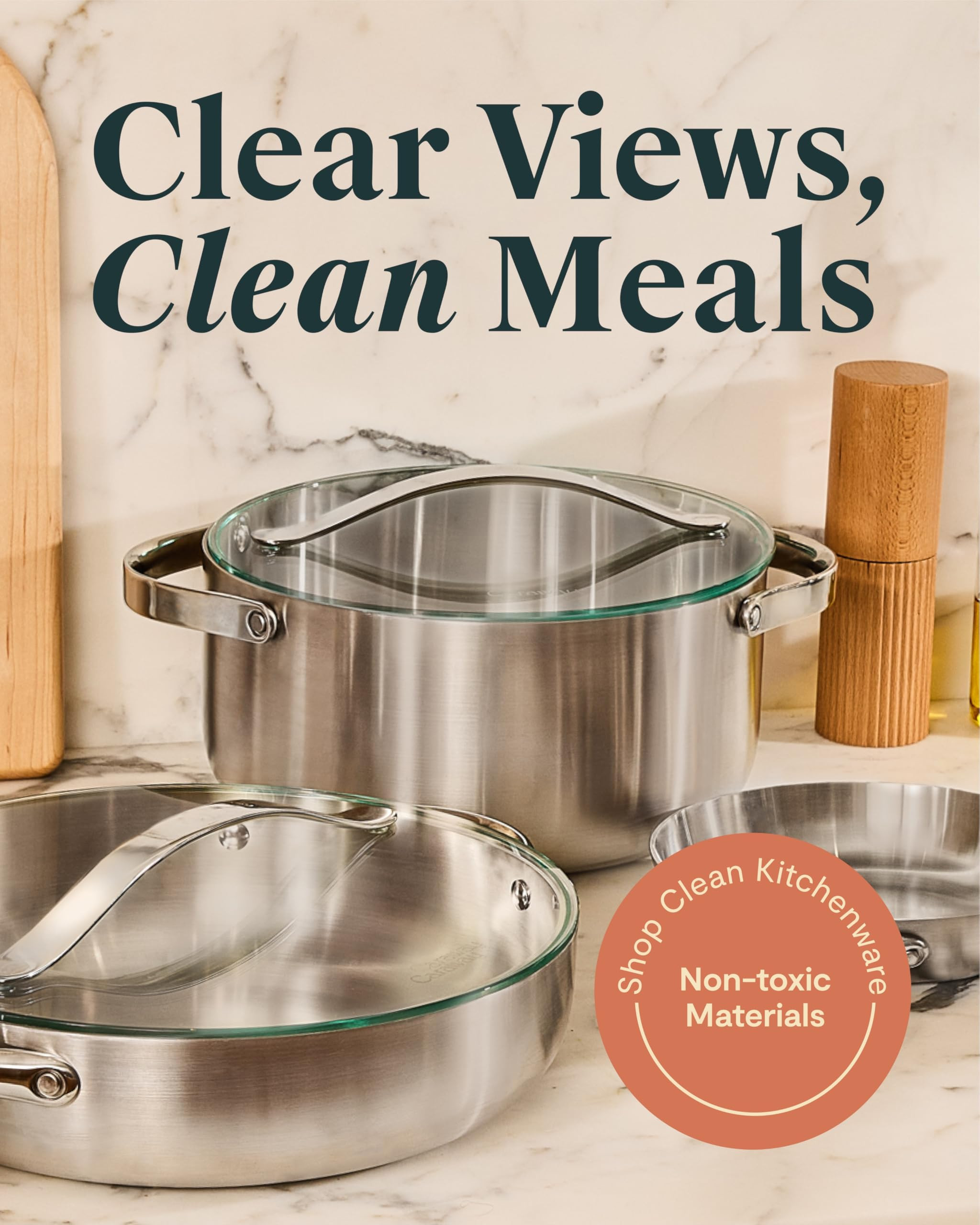 Caraway 10.5" Glass Lid for Pots and Pans - Made With Tempered Glass - Sized to Fit Caraway Ceram... | Amazon (US)